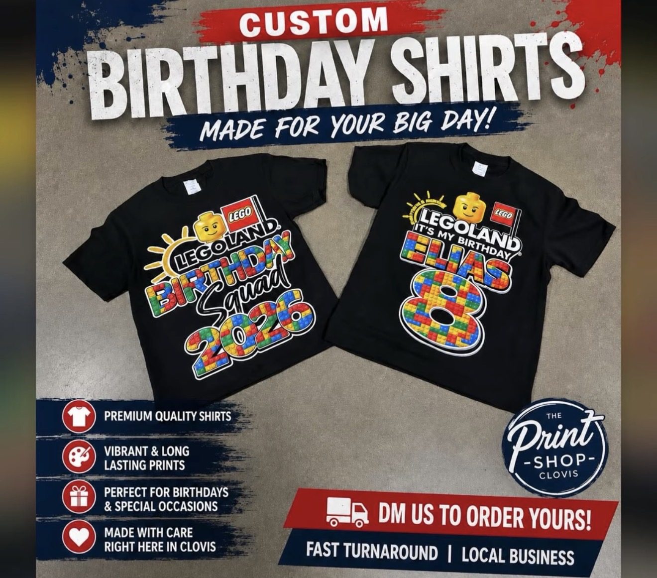 Custom printed shirts